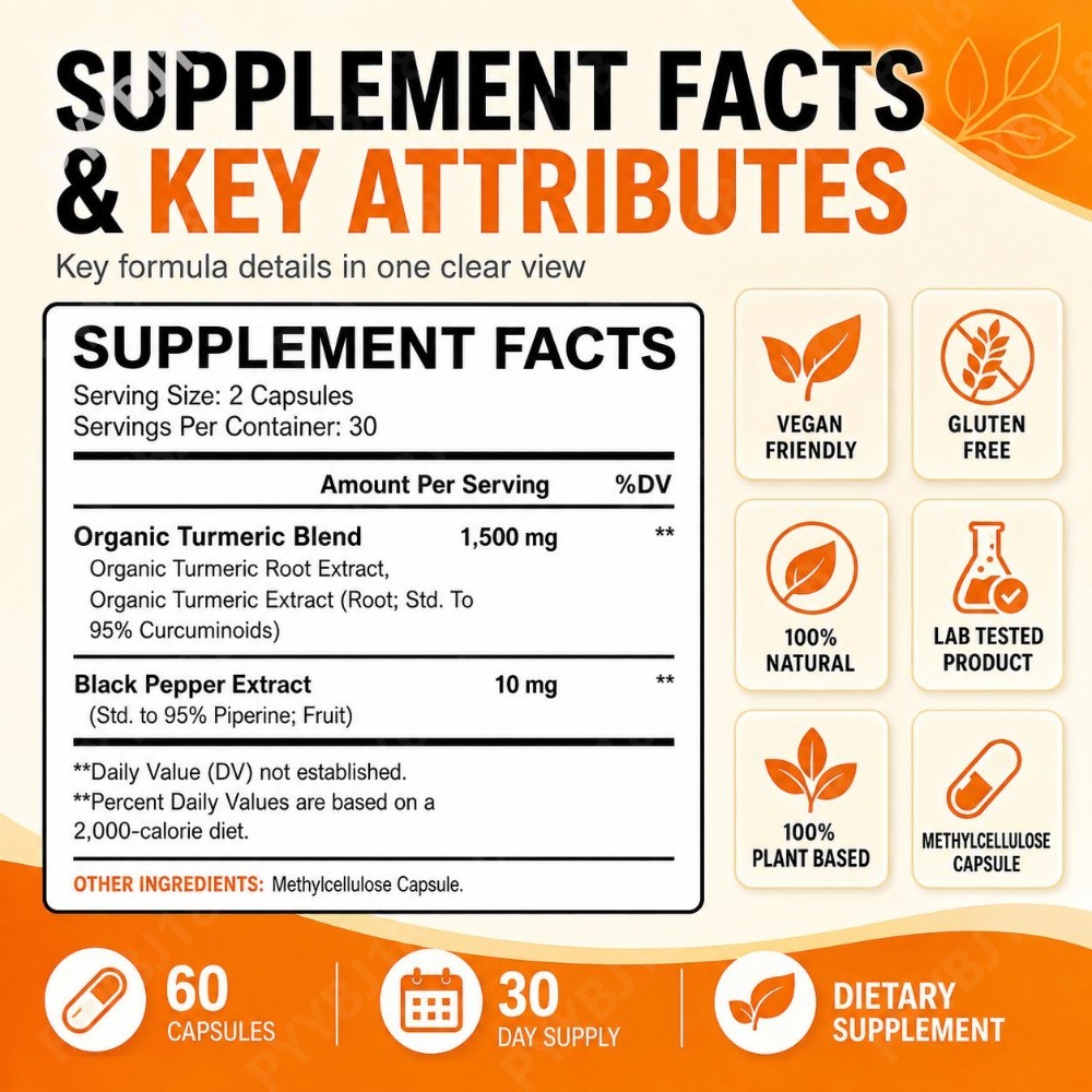 강황과 생강 캡슐, 블랙 페퍼 함유, 유기농 강황 커큐 - Turmeric Curcumin Capsule 리뷰 및 가격