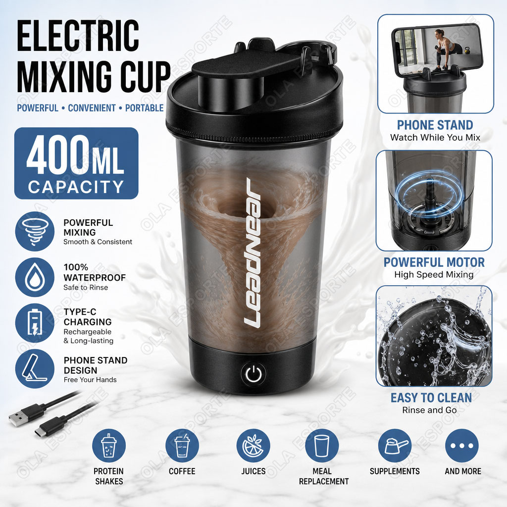 휴대폰 거치대가 있는 전기 믹싱컵 400ML, 야외 피 - Nutrition And Fitness 리뷰 및 가격